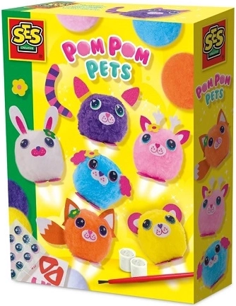 SES Creative animaletti con pompon – kit creativo