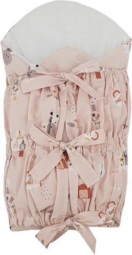 Fasciatoio con lacci con inserto in fibra di cocco estraibile My Farm, rosa cipria, 75 × 75 cm