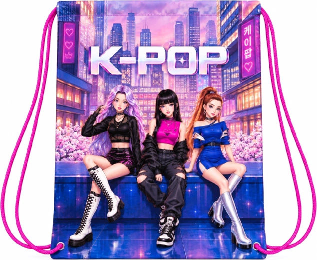 Sacca da palestra per bambini K-Pop Demon Hunters rosa