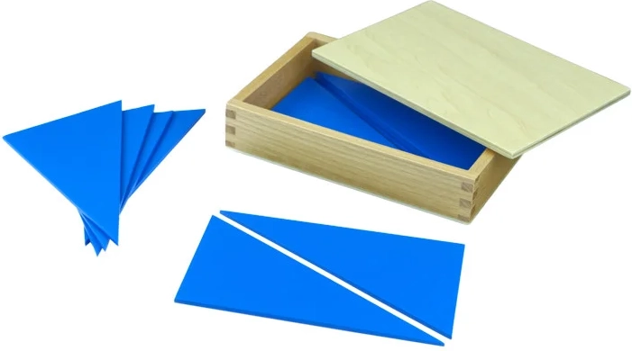 Moyo Montessori scatola con triangoli blu