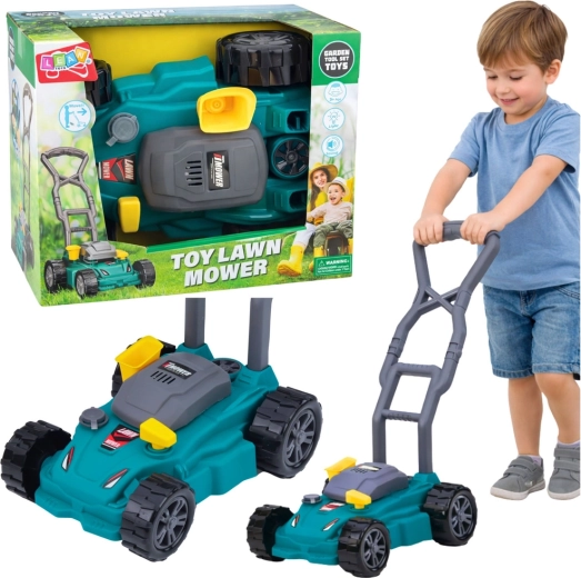 Tosaerba giocattolo a spinta con luci e suoni – turchese