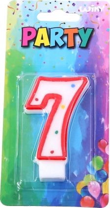 Candela festa numero sette rossa