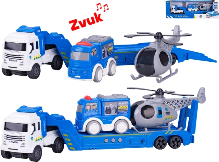 Camion con volano e suoni, 30 cm – set della polizia