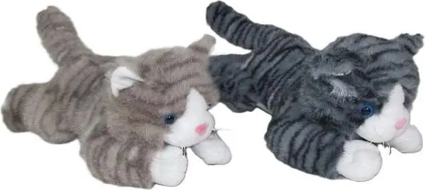 Gatto di peluche sdraiato con suono, 30 cm - 1 pezzo