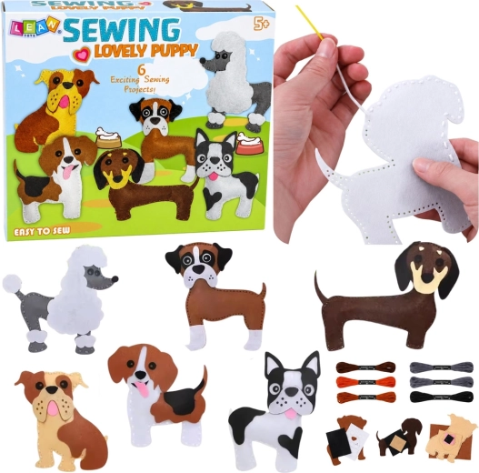 Kit creativo di cucito in feltro – cagnolini carini (6 pz)