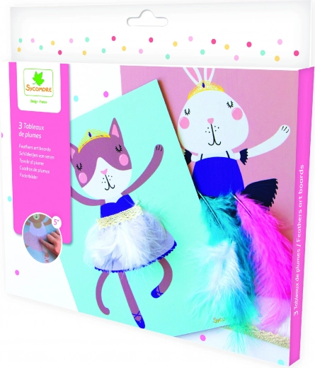 Pockets set creativo – decorazione di immagini con piume e nastri