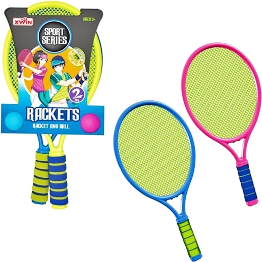 Set da tennis per bambini con 2 racchette e 2 palline