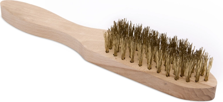 Spazzola metallica con manico in legno
