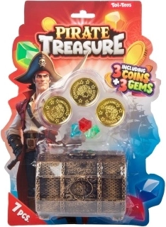 Scrigno dei pirati con monete e gemme per bambini