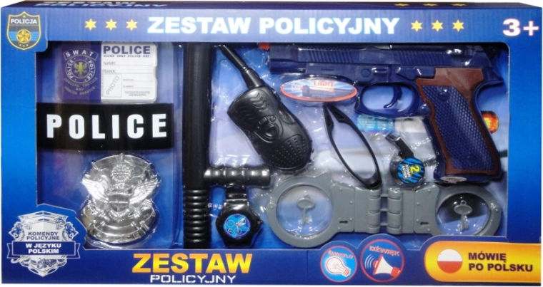Set da poliziotto con modulo vocale in polacco
