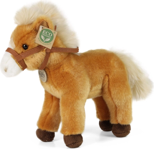 Rappa cavallo di peluche marrone in piedi 30 cm eco friendly
