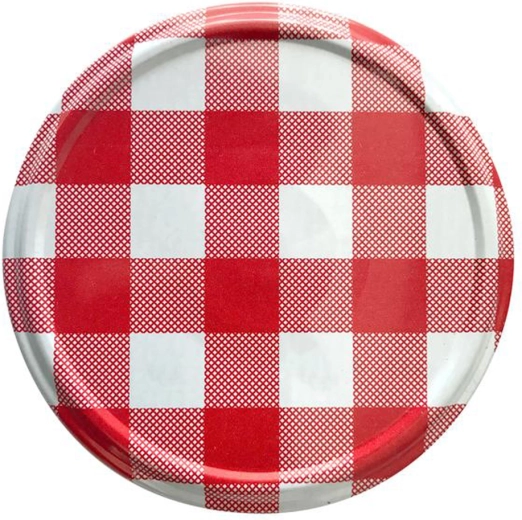 Coperchi per vasetti da conserve 66 mm con motivo a quadretti, 10 pz
