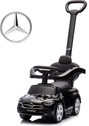 Milly mally cavalcabile con maniglione di guida Mercedes‑Benz C‑Class deluxe nero