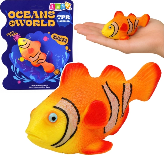 Figura in gomma di pesce pagliaccio ocellato (panciuto) 10,5 cm