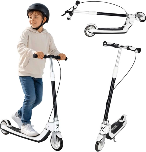 Trike Fix monopattino pieghevole per bambini con ruote LED, nero