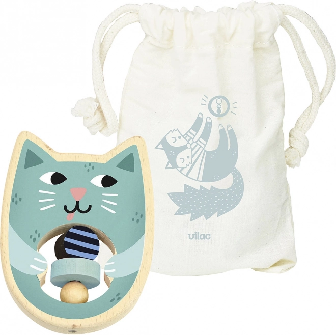 Sonaglio in legno a forma di gatto VILAC