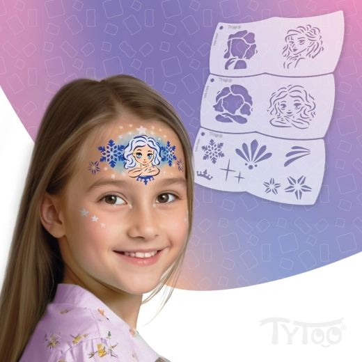TyToo Mosaic stencil per dipingere il viso della regina dei ghiacci – 3 pezzi