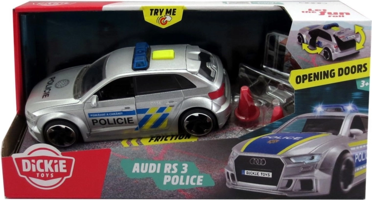 Dickie Audi RS3 Polizia ceca con luci e suoni
