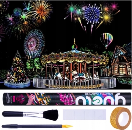 Disegno da grattare Parco divertimenti 75x52 cm