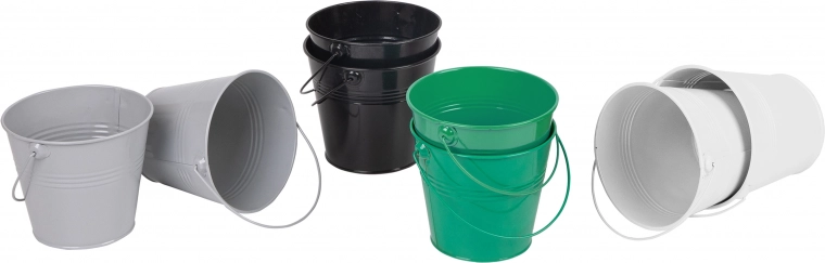 Classic World secchi colorati in metallo, set da 8 pezzi