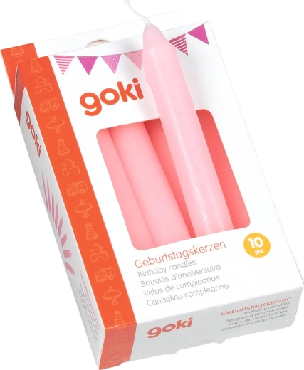 Candele rosa di compleanno per trenini - 10 pezzi