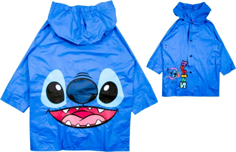 Impermeabile per bambini Disney Stitch blu con cappuccio