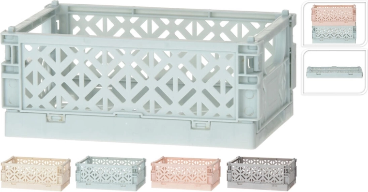 Cassetta di plastica pieghevole 10 × 15 × 6 cm – mix di colori