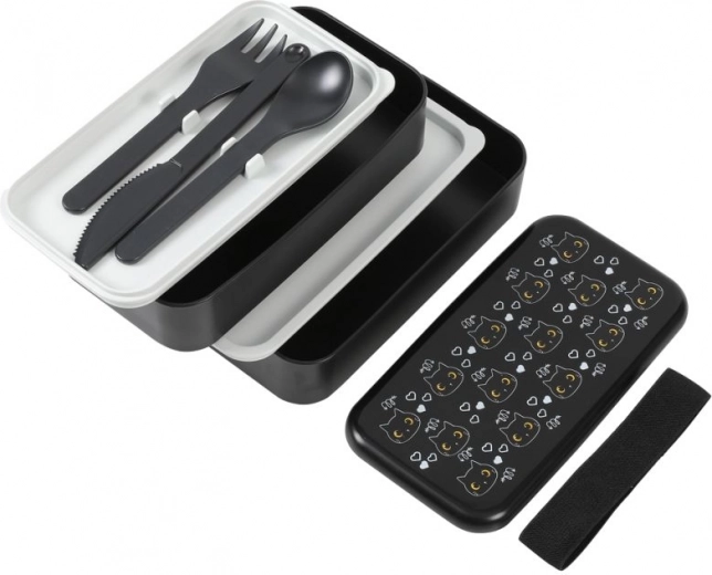 bento box nero con gatto 1,2 l