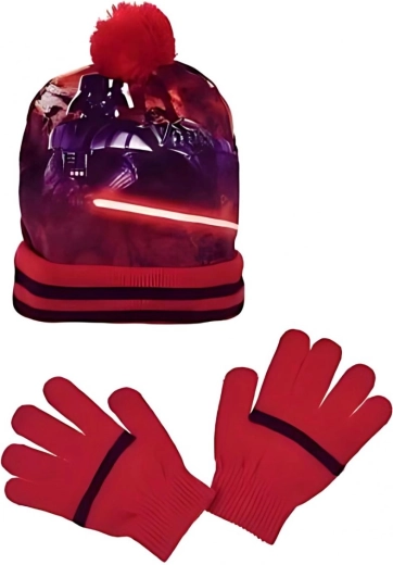 Star Wars berretto e guanti di colore rosso