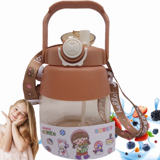 Borraccia sportiva con cannuccia e tracolla 1 l