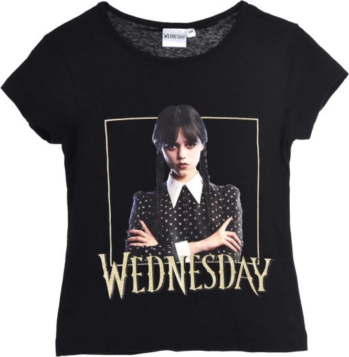 Maglietta nera in cotone Wednesday