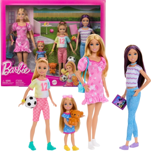 Sorelle Barbie – set di 4 bambole con accessori