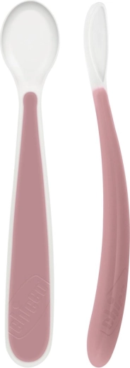Chicco cucchiaino in silicone Soft rosa 2 pz, 6m+