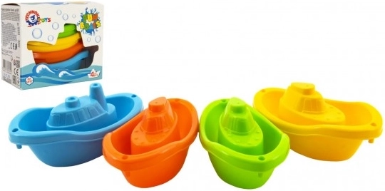 Giocattoli da bagno colorati per bambini - barchette di plastica