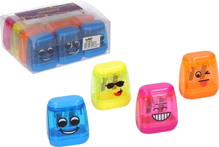 Temperamatite doppio con serbatoio – smile, trasparente