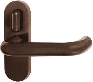 Maniglia per porta interna con leva, marrone, plastica