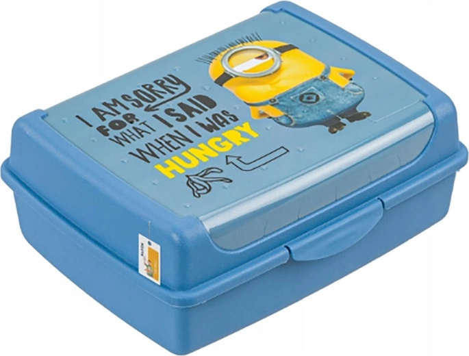 Portamerenda Minions con clip, 17 × 13 × 7 cm, blu