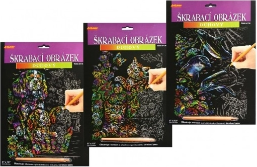 Immagine da Grattare Arcobaleno Cani 20x25 cm