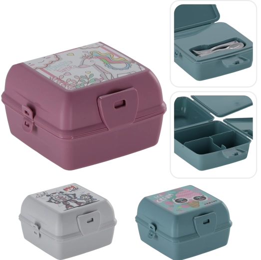 Portapranzo 1300 ml – azzurro con stampa