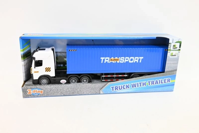 Camion con rimorchio e container 38 cm con luci e suoni