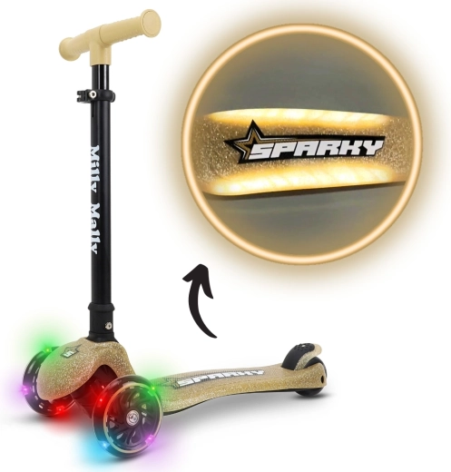 Monopattino per bambini a tre ruote Milly Mally Sparky champagn