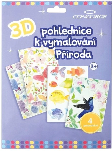 Cartoline 3D da colorare Natura