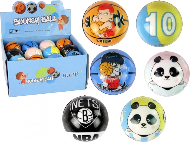 Pallina colorata con illustrazione di panda per bambini 7 cm