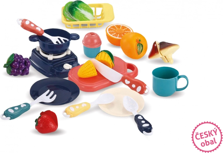 Set da cucina per bambini in cestino – blu