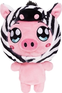 Maialino di peluche con felpa zebrata