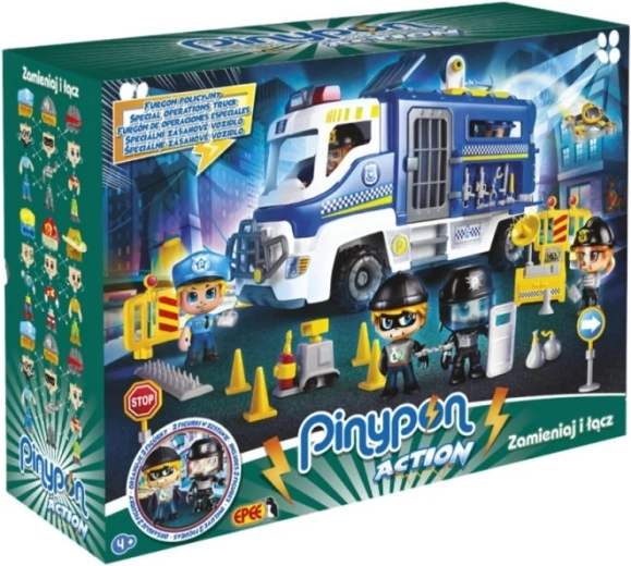 PinyPon Set d'azione figure Furgone della Polizia con personaggi