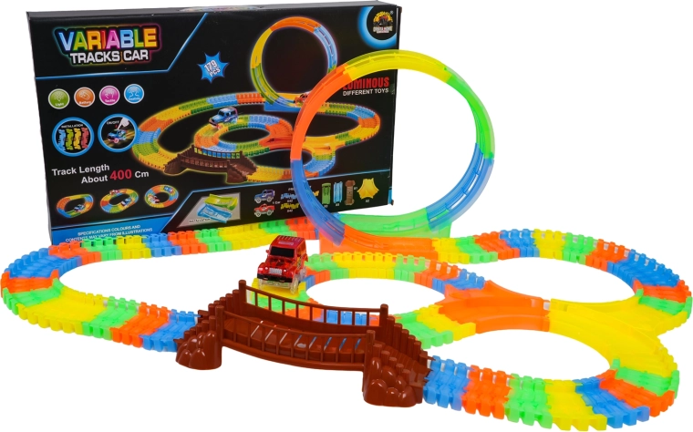 Pista da corsa luminosa con loop a 360°, 179 pezzi