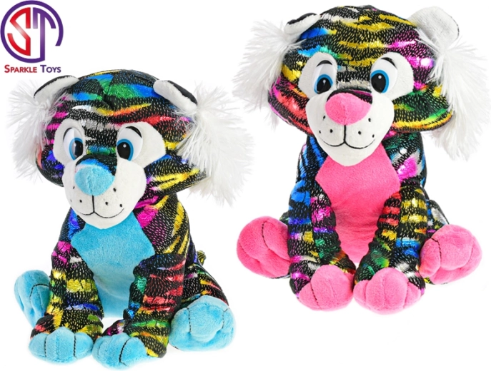 Tigre di peluche seduto colorato Star Sparkle 24 cm