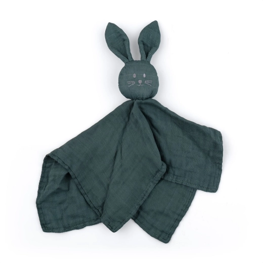 Petite&Mars doudou in mussola di bambù Hugo misty green