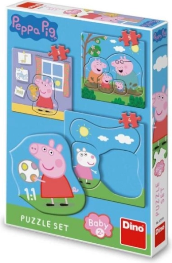 Set di puzzle Peppa Pig: Famiglia 3-5 pezzi per bambini piccoli